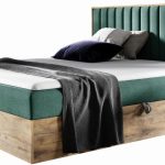 Επενδυμένο κρεβάτι Wood 4-Prasino-160 x 200