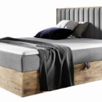 Επενδυμένο κρεβάτι Wood 4-Gkri-140 x 200