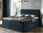 Επενδυμένο κρεβάτι Chesterfield-Petrol-140 x 200 - Image 2