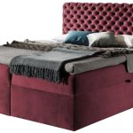 Επενδυμένο κρεβάτι Chesterfield-Kokkino-180 x 200