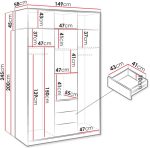 Ντουλάπα Kos 3D Τρίφυλλη με πατάρι - Image 3