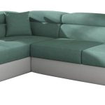 Γωνιακός καναπές Antony-Αριστερή-Λευκό - Πετρόλ