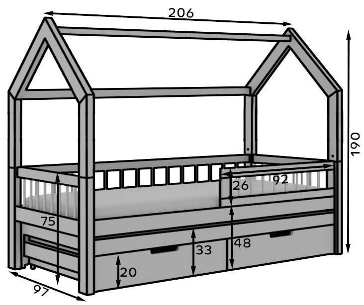 Παιδικό Κρεβάτι Artemis-Leuko-90 x 200 - Image 3