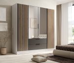 Ντουλάπα Niriam τετράφυλλη-Leuko-Mauro - Image 2