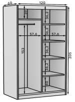 Ντουλάπα Reflecta 120 συρόμενη-Leuko - Image 3