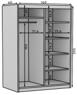 Ντουλάπα Reflecta 160 συρόμενη-Mauro - Image 3