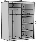 Ντουλάπα Reflecta 180 συρόμενη-Artisan - Image 3