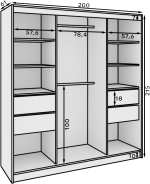 Ντουλάπα ZenSlide 200 συρόμενη-Sonoma-Leuko - Image 3