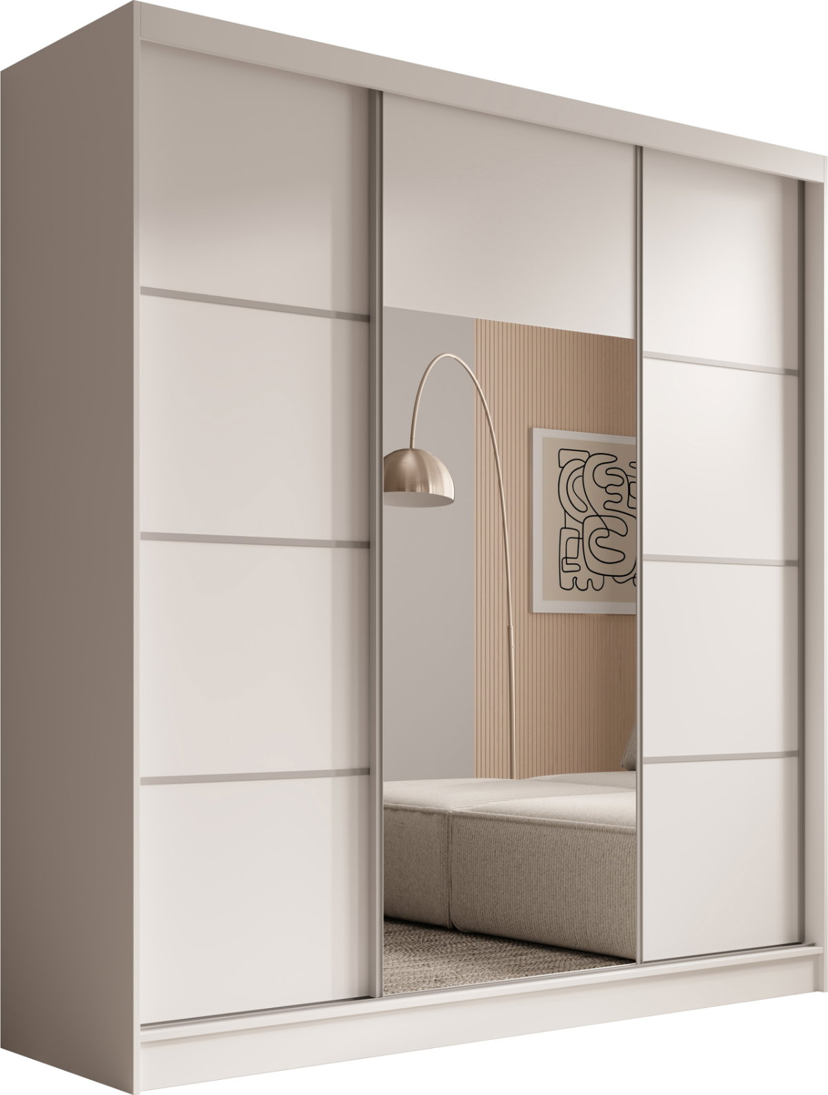 Ντουλάπα Kalli 200 συρόμενη-Leuko-Gkri - Image 1