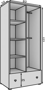 Ντουλάπα Maryland δίφυλλη - Image 3