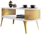 Τραπεζάκι σαλονιού Roenni Gold-Leuko - Image 4