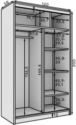 Ντουλάπα Belfast 120 συρόμενη-Mauro-Leuko - Image 3