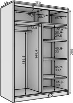 Ντουλάπα Houston 150 συρόμενη-Mauro-Leuko - Image 3