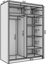 Ντουλάπα Houston 150 συρόμενη-Leuko-Mauro - Image 3