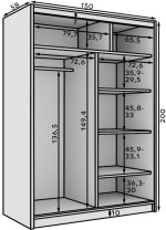 Ντουλάπα Houston 150 συρόμενη-Mauro - Image 3