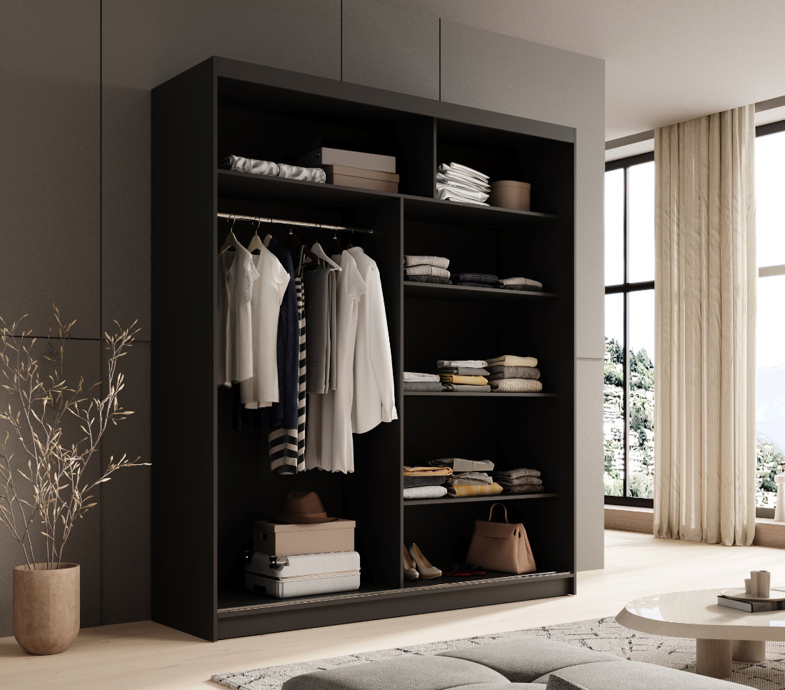 Ντουλάπα Shelvia 180 συρόμενη -Mauro - Image 4