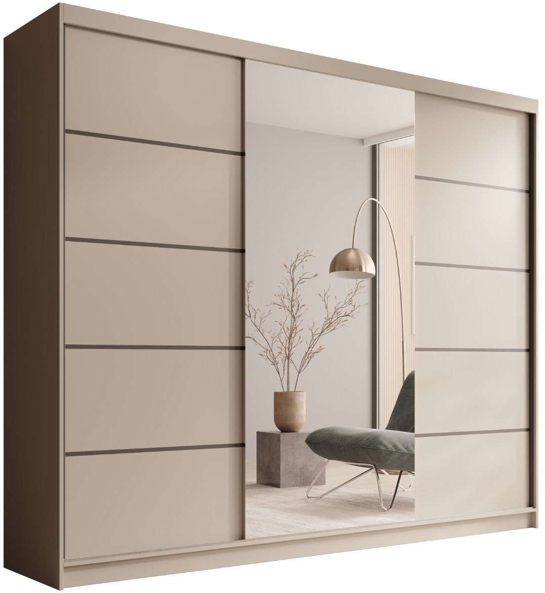 Ντουλάπα Galadriel 250 συρόμενη-Cashmere - Image 1