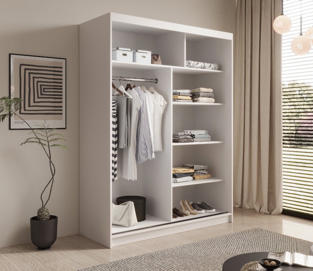 Ντουλάπα Naldo 150 συρόμενη -Leuko - Image 4