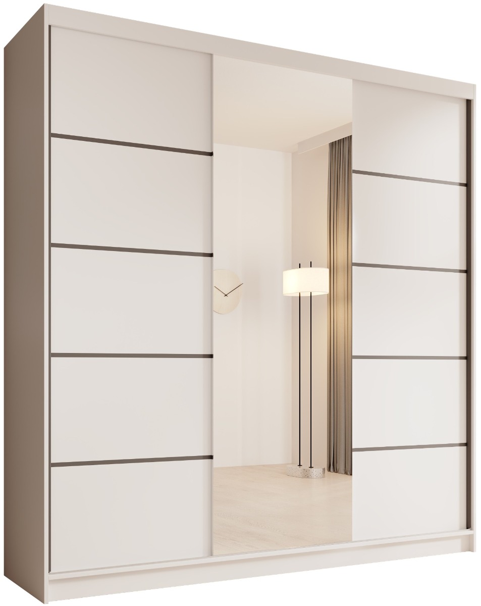 Ντουλάπα Barry 200 συρόμενη-Leuko - Image 1