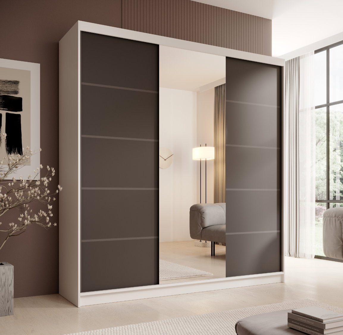 Ντουλάπα Barry 200 συρόμενη-Leuko-Mauro - Image 2