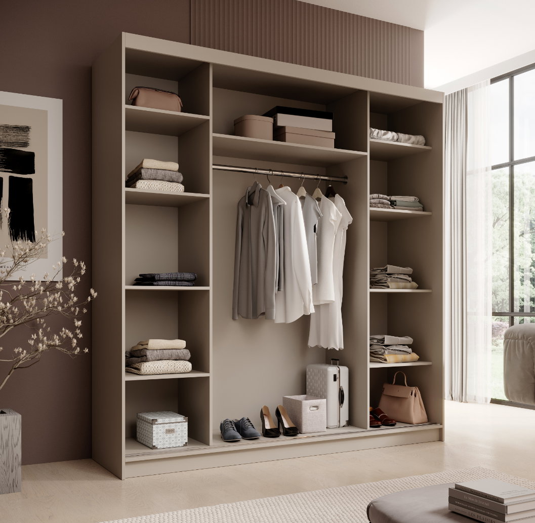 Ντουλάπα Barry 200 συρόμενη-Cashmere - Image 5