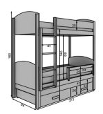 Κουκέτα Lia-Leuko Fusiko-200 x 90 - Image 3