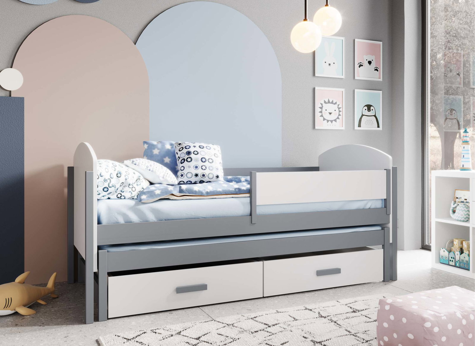 Παιδικό Κρεβάτι Peony-Leuko - Gkri-180 x 80 - Image 1