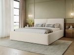 Επενδυμένο κρεβάτι Santos-Beige-200 x 200 - Image 2
