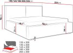 Επενδυμένο κρεβάτι Santos-Beige-200 x 200 - Image 3