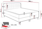 Επενδυμένο κρεβάτι Box Best I-Galazio-180 x 200 - Image 4