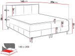 Επενδυμένο κρεβάτι Box Best II-Ladi-140 x 200 - Image 3