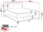 Επενδυμένο κρεβάτι Box Best II-Portokali-200 x 200 - Image 3