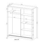 Ντουλάπα Mazoo συρόμενη-180 x 62 x 200 εκ.-Γκρι - Image 3