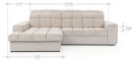 Γωνιακός Καναπές Avara-Μπεζ Ανοιχτό-Αριστερή - Image 3