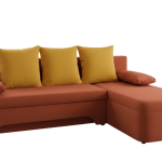 Γωνιακός καναπές Lamor-Πορτοκαλί - Κίτρινο