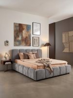 Επενδυμένο κρεβάτι  Poni-160 x 200-Μόκα - Image 9