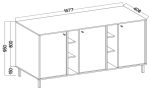 Μπουφές Siera 3F Shelf-Μπεζ - Image 3