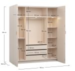 Ντουλάπα 4 You Fresh τετράφυλλη -Fusiko-Ύψος: 206 εκ. - Image 4