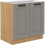 Επιδαπέδιο ντουλάπι Nelor 80 D 2F BB-Γκρι σπέσιαλ - Φυσικό