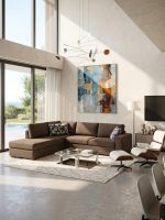 Γωνιακός καναπές Must-Δεξιά-295φ 230β εκ.-Σοκολατί - Image 5