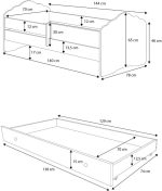 Παιδικό Κρεβάτι Leomari-Ροζ - Λευκό-140 x 70-Χωρίς προστατευτικό - Image 3
