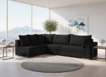 Γωνιακός καναπές Trendy-Δεξιά-285φ 185β εκ.-Μαύρο - Image 5