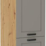 Επιδαπέδιο ντουλάπι Nelor 60 DK 210 2F-Γκρι σπέσιαλ - Φυσικό