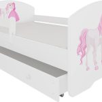 Παιδικό Κρεβάτι Belossi-Ροζ - Λευκό-160 x 80-Με προστατευτικό