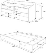 Παιδικό Κρεβάτι Leomari-Λευκό-160 x 80-Χωρίς προστατευτικό - Image 3
