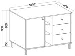 Μπουφές Siera 1F 3S Shelf-Μαύρο - Image 3
