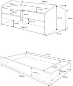 Παιδικό Κρεβάτι Leomari-Λευκό-140 x 70-Με προστατευτικό - Image 3
