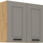 Κρεμαστό ντουλάπι Nelor 80 G 72 2F-Γκρι σπέσιαλ - Φυσικό