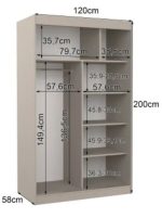 Ντουλάπα Austin 120 συρόμενη-Γκρεζ - Image 3