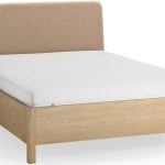 Επενδυμένο κρεβάτι Wellys II-Μπεζ-140 x 200